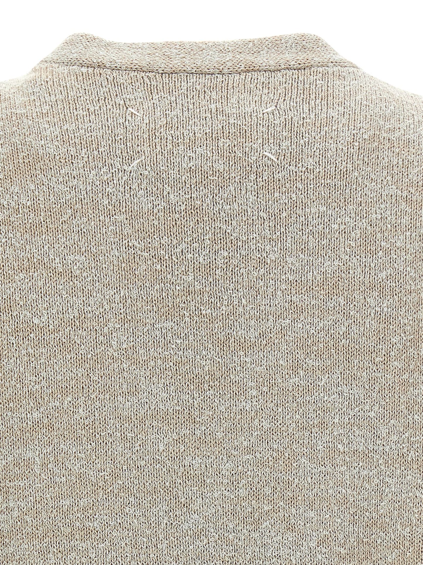 Beige Cotton Sleeveles Sweater