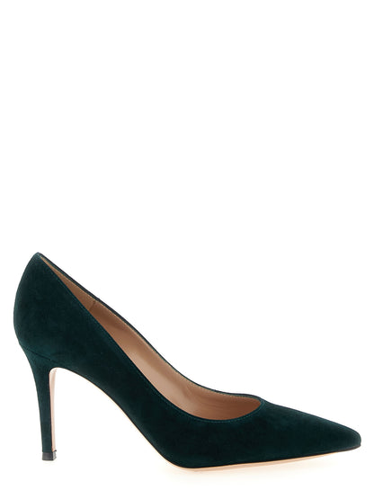 Bicolor Suede Leather High Heel Pumps