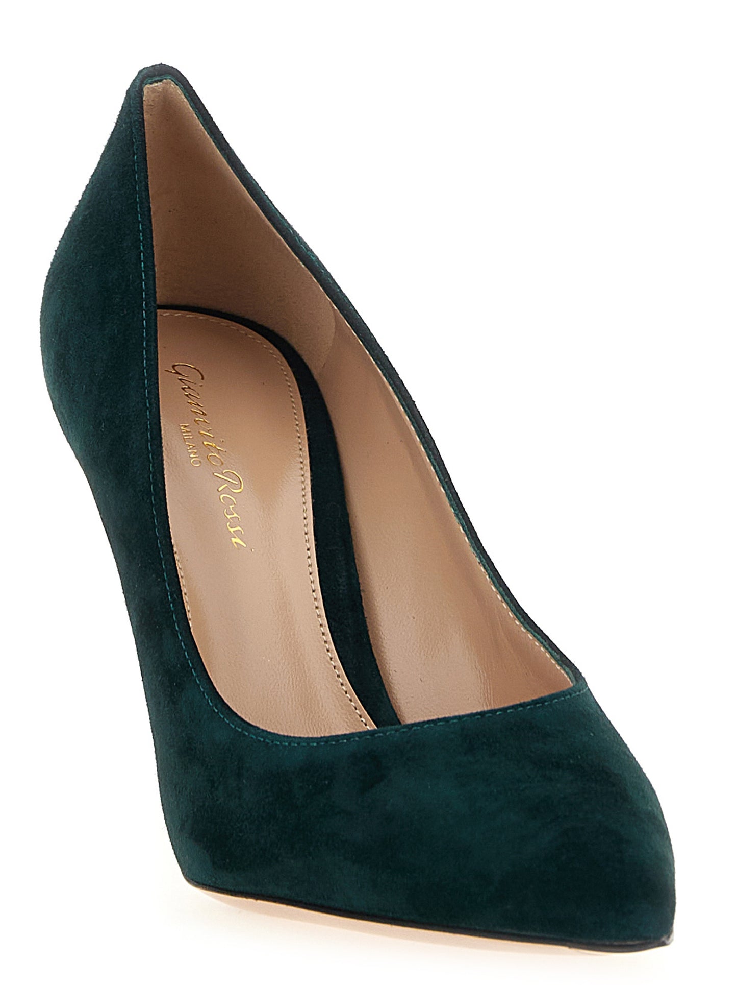 Bicolor Suede Leather High Heel Pumps