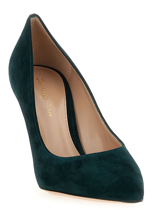 Bicolor Suede Leather High Heel Pumps
