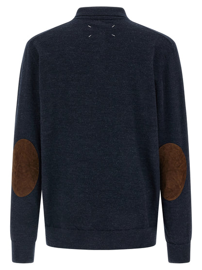 Blue Wool Polo Shirt