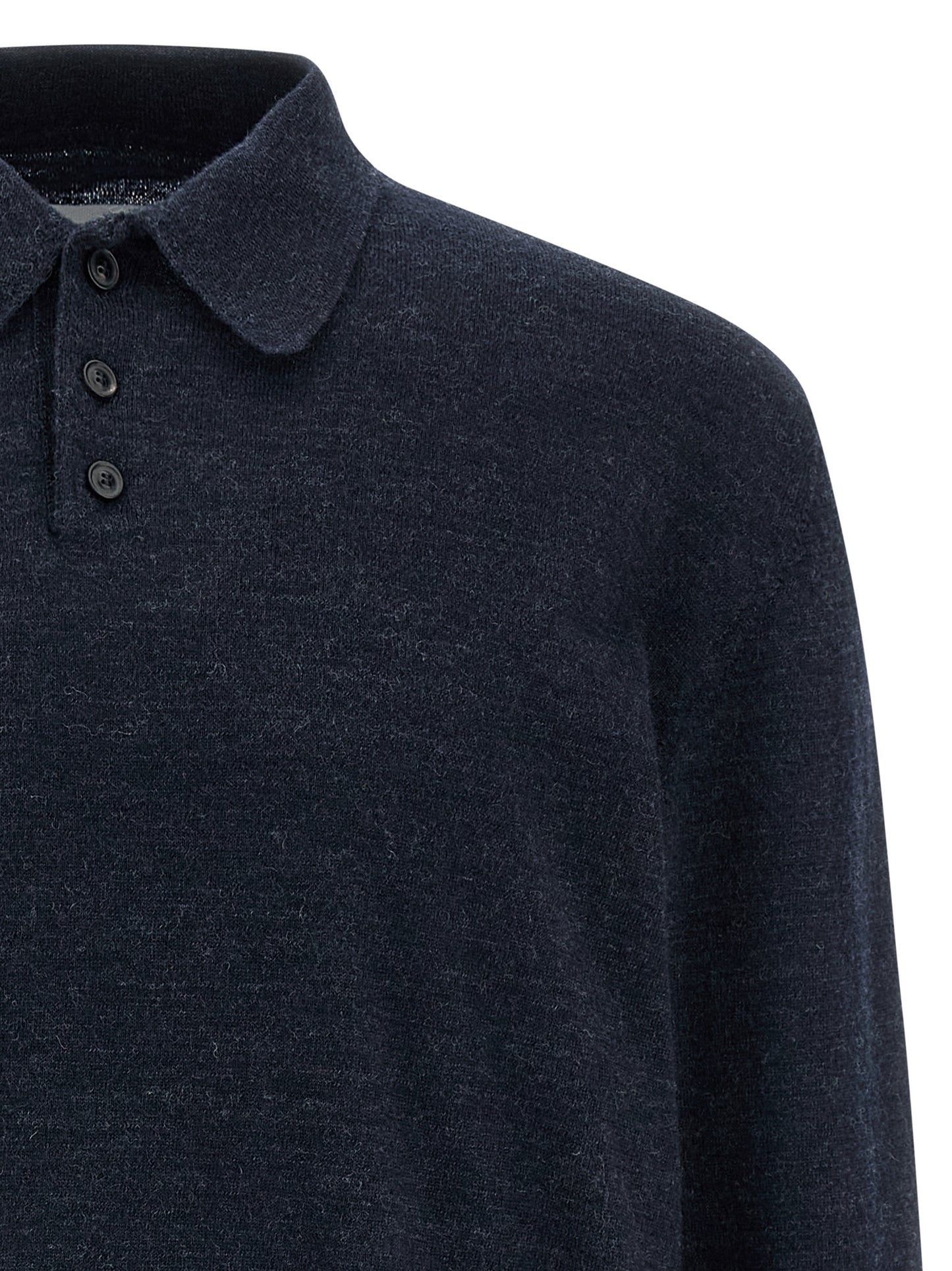 Blue Wool Polo Shirt