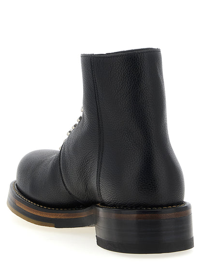Black Calfskin Ankle Boots