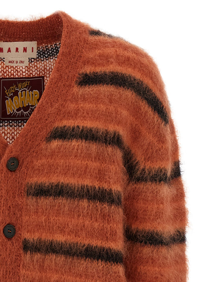 Orange Fabric Cardigan