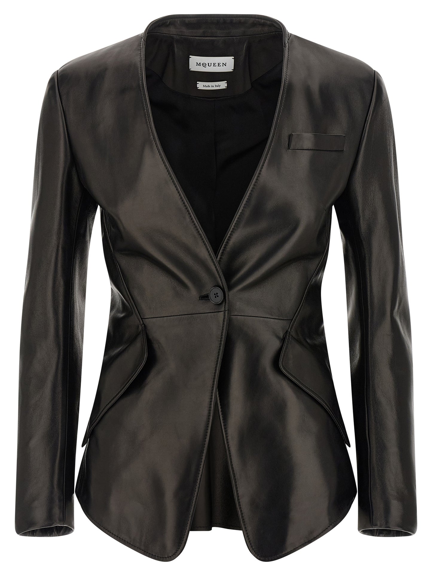 Black Lamb Leather Blazer