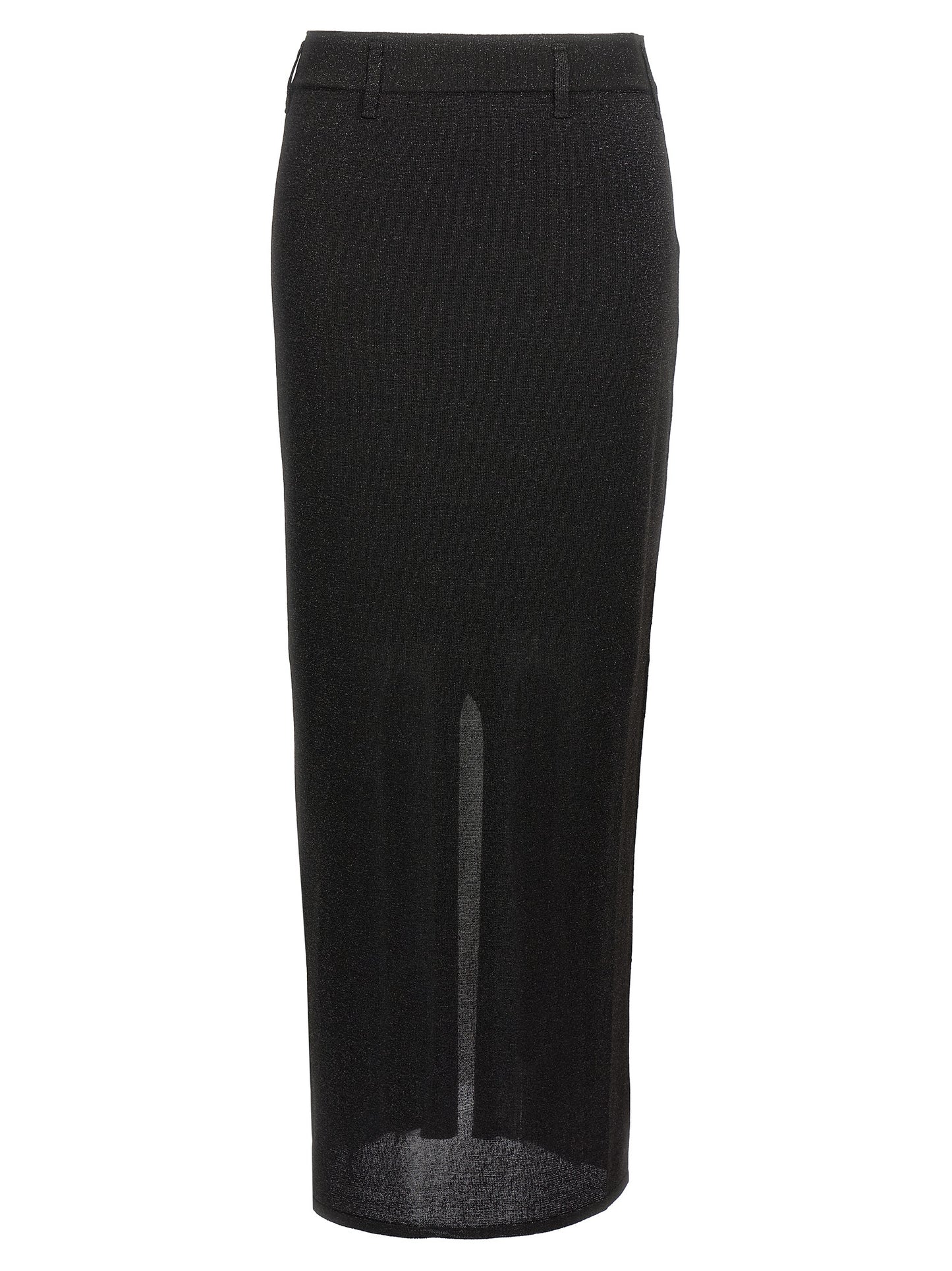Black Polyester Mini Skirt