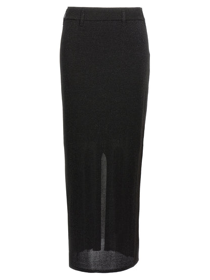 Black Polyester Mini Skirt