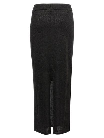 Black Polyester Mini Skirt