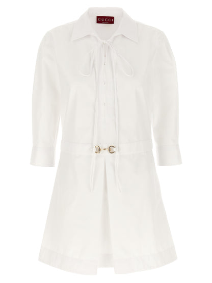 White Cotton Short Dress