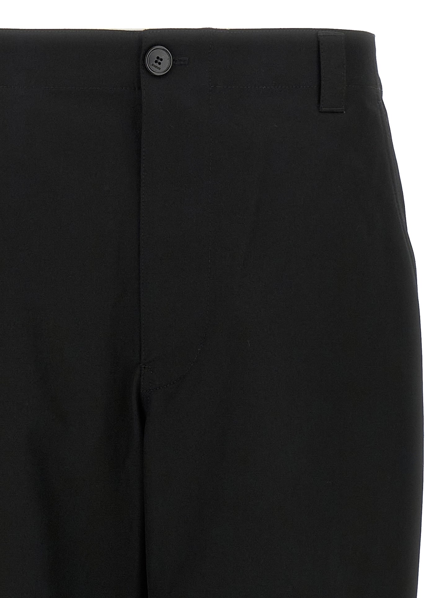 Black Cotton Casual Pants