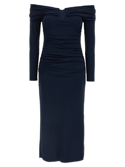Blue Marabou Midi Dress