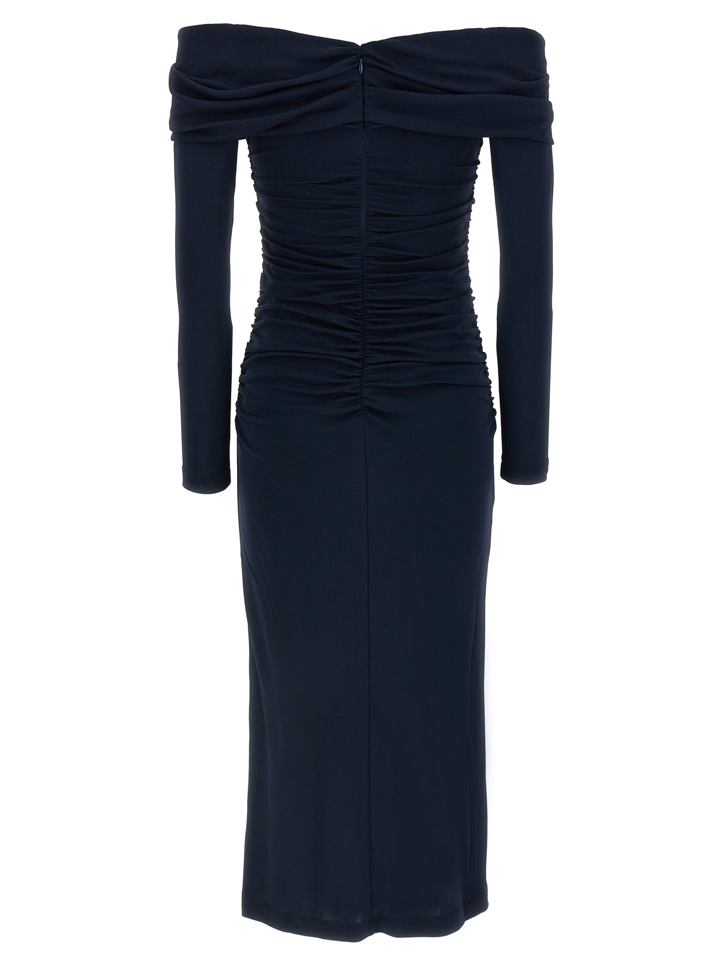 Blue Marabou Midi Dress