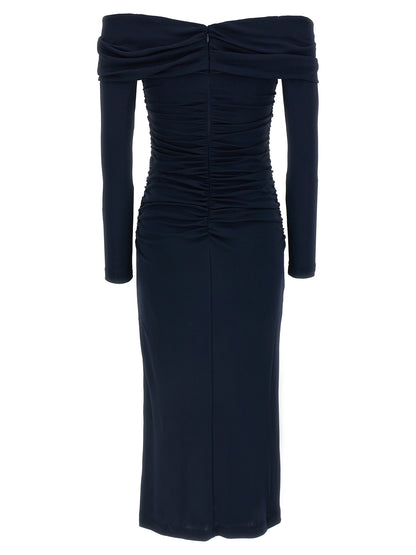 Blue Marabou Midi Dress