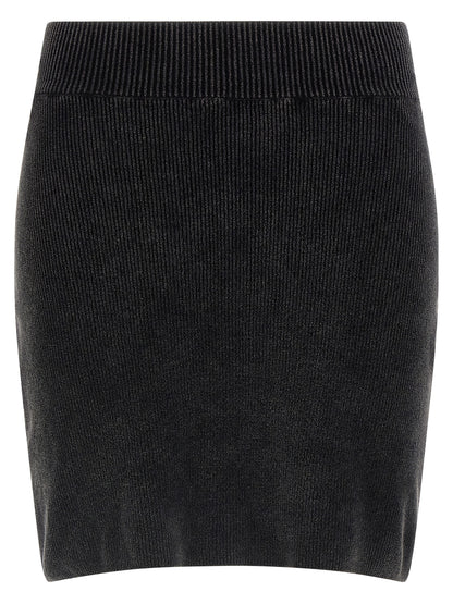Black Cotton Long Skirt