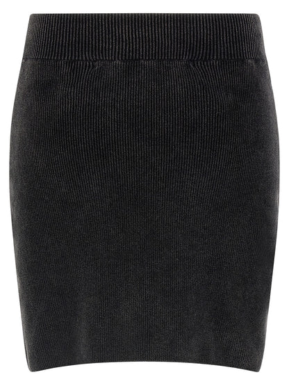 Black Cotton Long Skirt