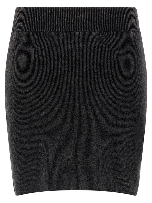Black Cotton Long Skirt
