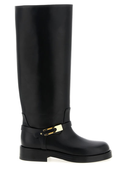 Black Calfskin Over The Knee