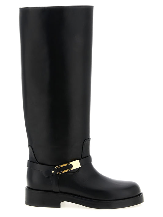 Black Calfskin Over The Knee