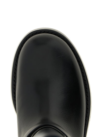 Black Calfskin Over The Knee