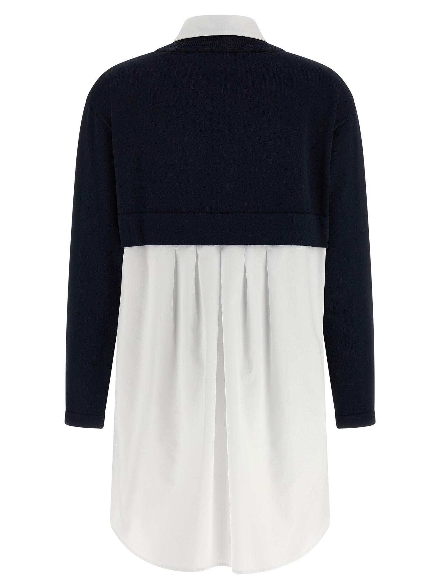 Blue Viscose Short Dress