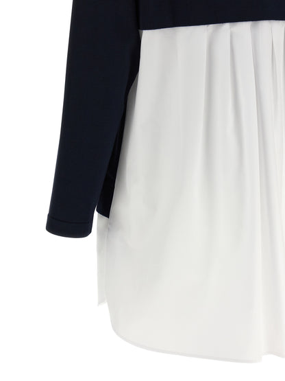 Blue Viscose Short Dress