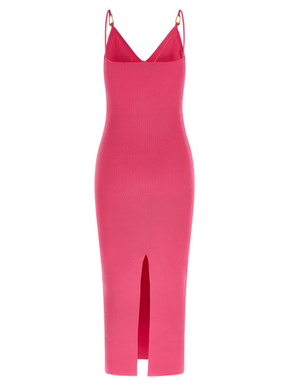 Fuchsia Viscose Midi Dress