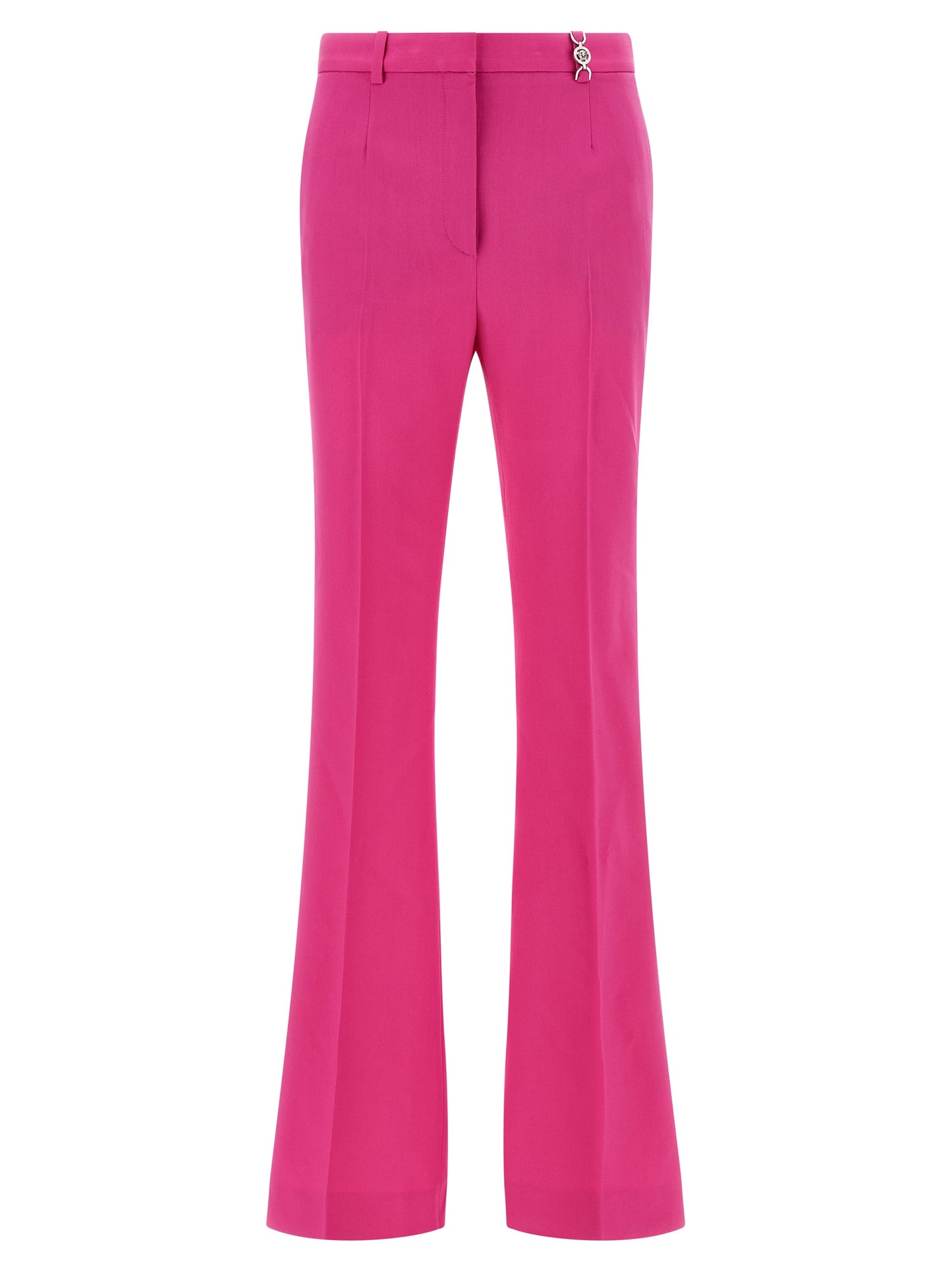 Fuchsia Virgin Wool Flared Pants