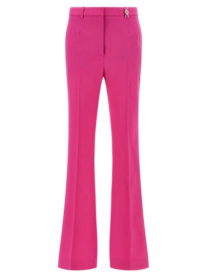 Fuchsia Virgin Wool Flared Pants