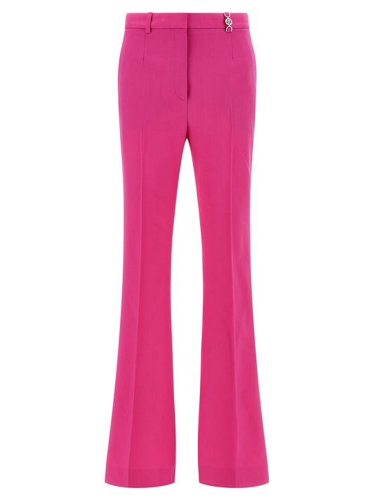 Fuchsia Virgin Wool Flared Pants