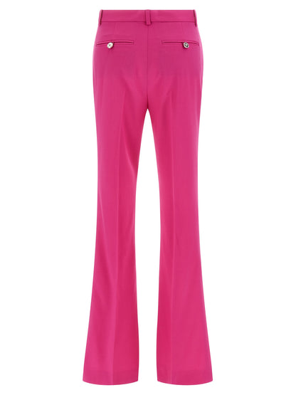 Fuchsia Virgin Wool Flared Pants