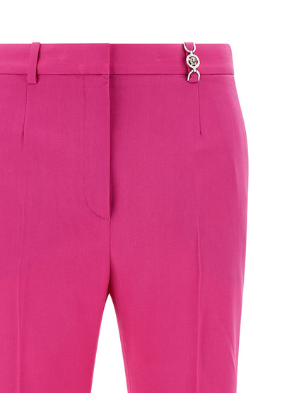 Fuchsia Virgin Wool Flared Pants
