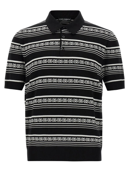 Bicolor Silk Polo Shirt