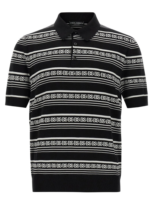 Bicolor Silk Polo Shirt