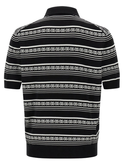 Bicolor Silk Polo Shirt