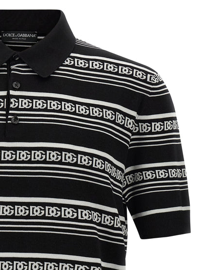 Bicolor Silk Polo Shirt