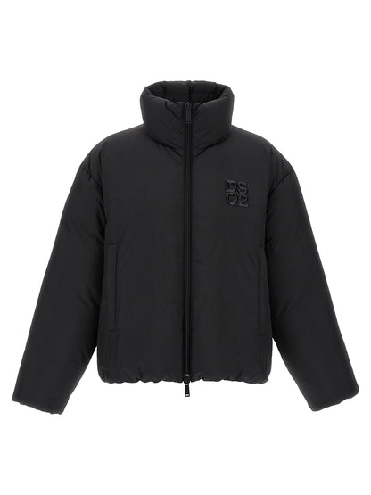 Black Polyester Full-Length Jacket