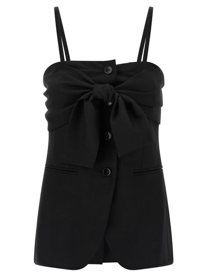 Black Virgin Wool Tank Tops