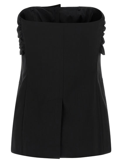 Black Virgin Wool Tank Tops