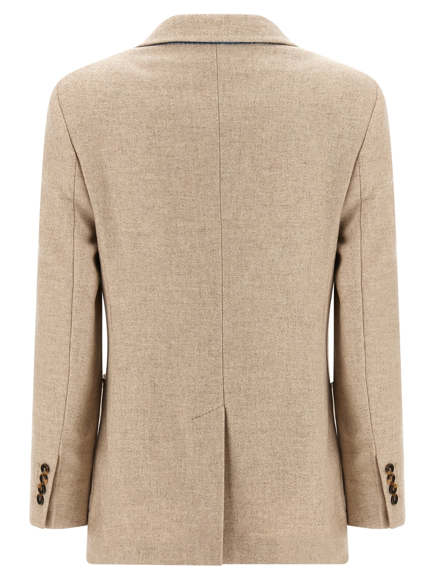 Beige Alpaca Leather Blazer