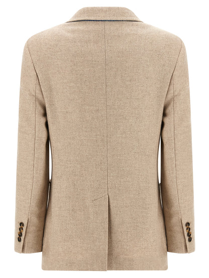 Beige Alpaca Leather Blazer