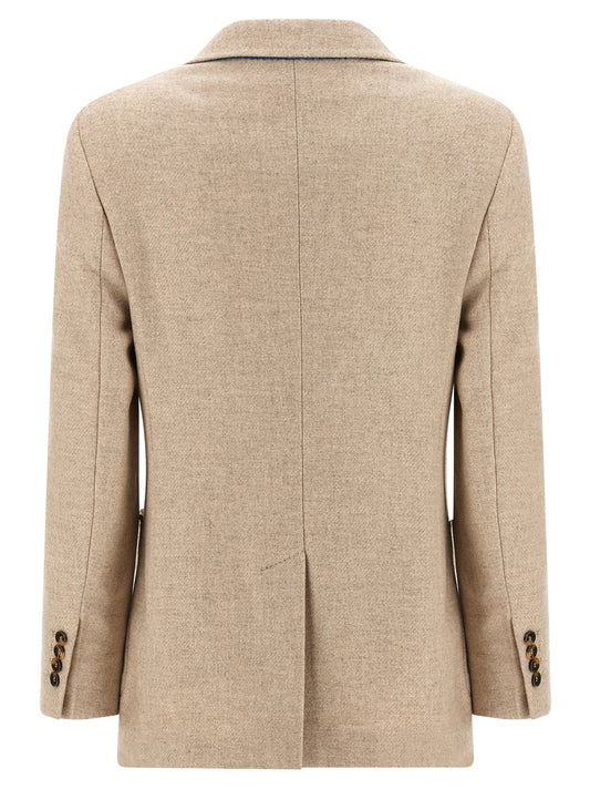 Beige Alpaca Leather Blazer
