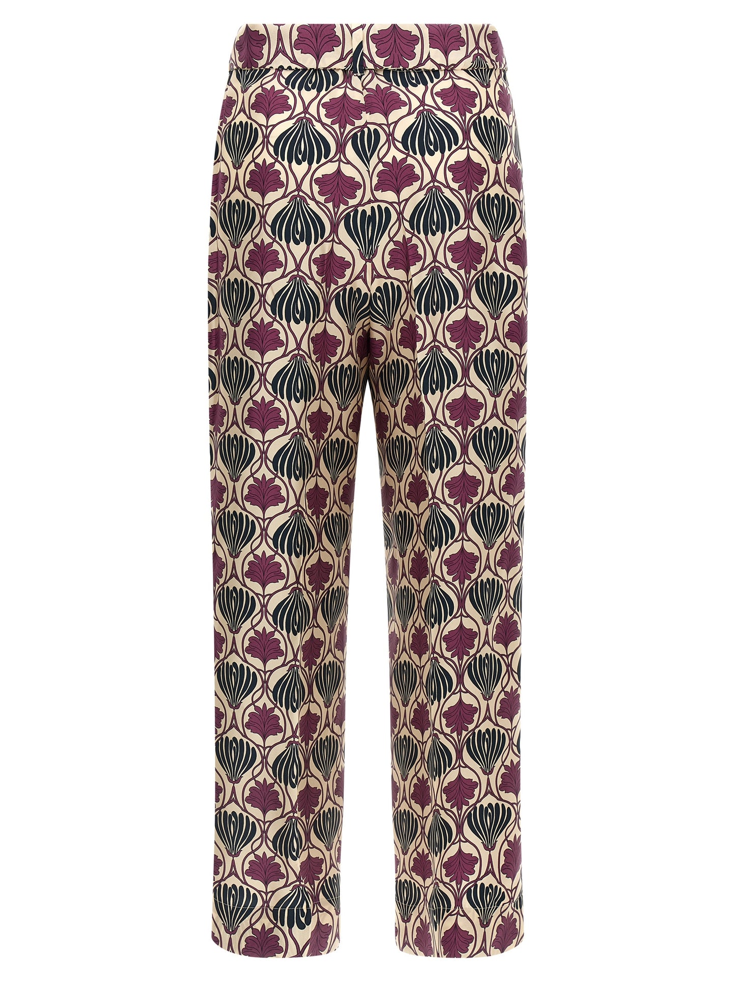 Purple Silk Casual Pants