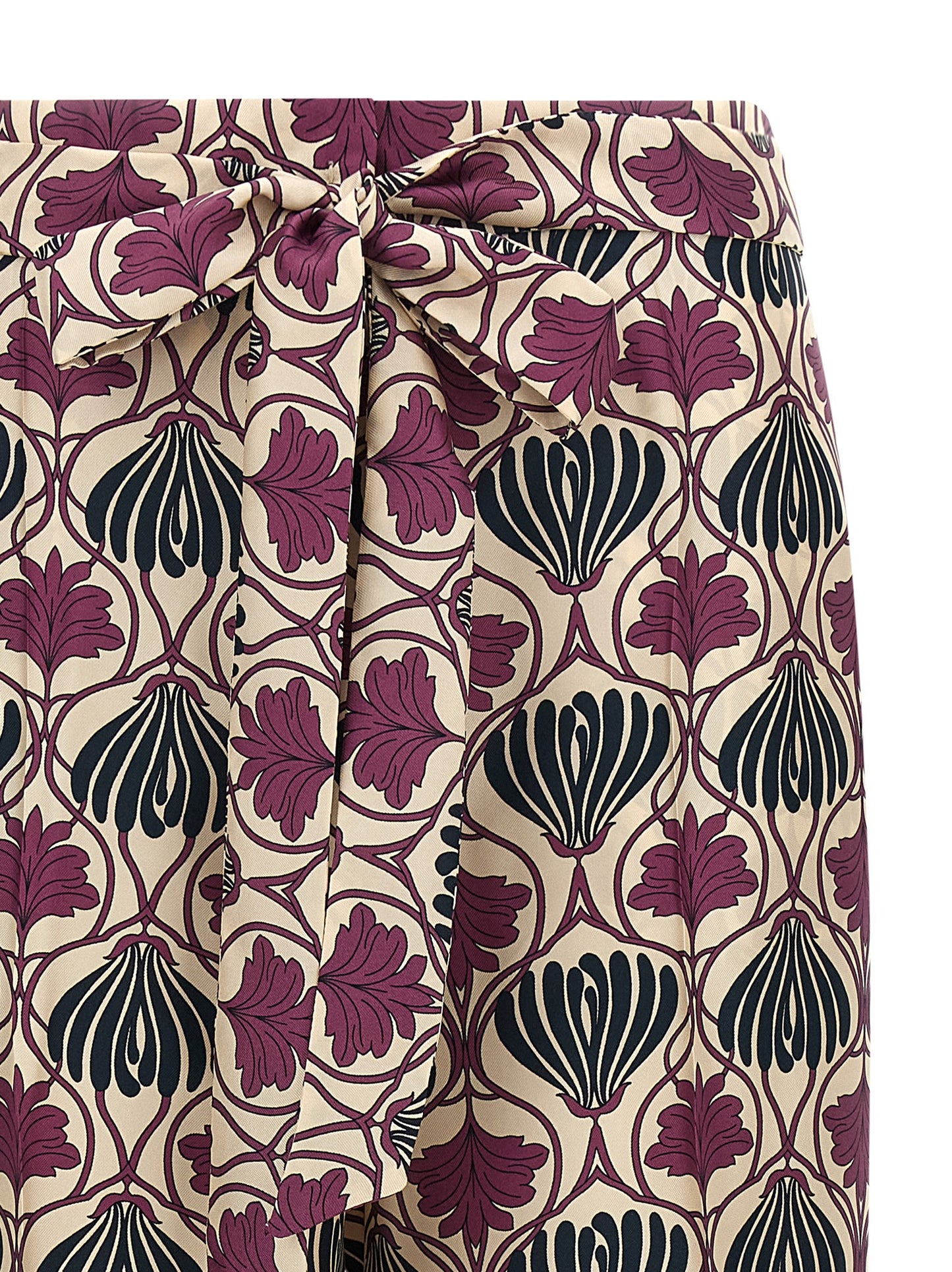 Purple Silk Casual Pants