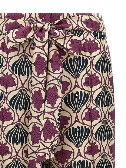 Purple Silk Casual Pants