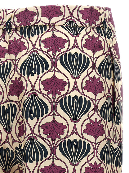 Purple Silk Casual Pants