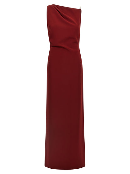 Bordeaux Triacetate Long Dress