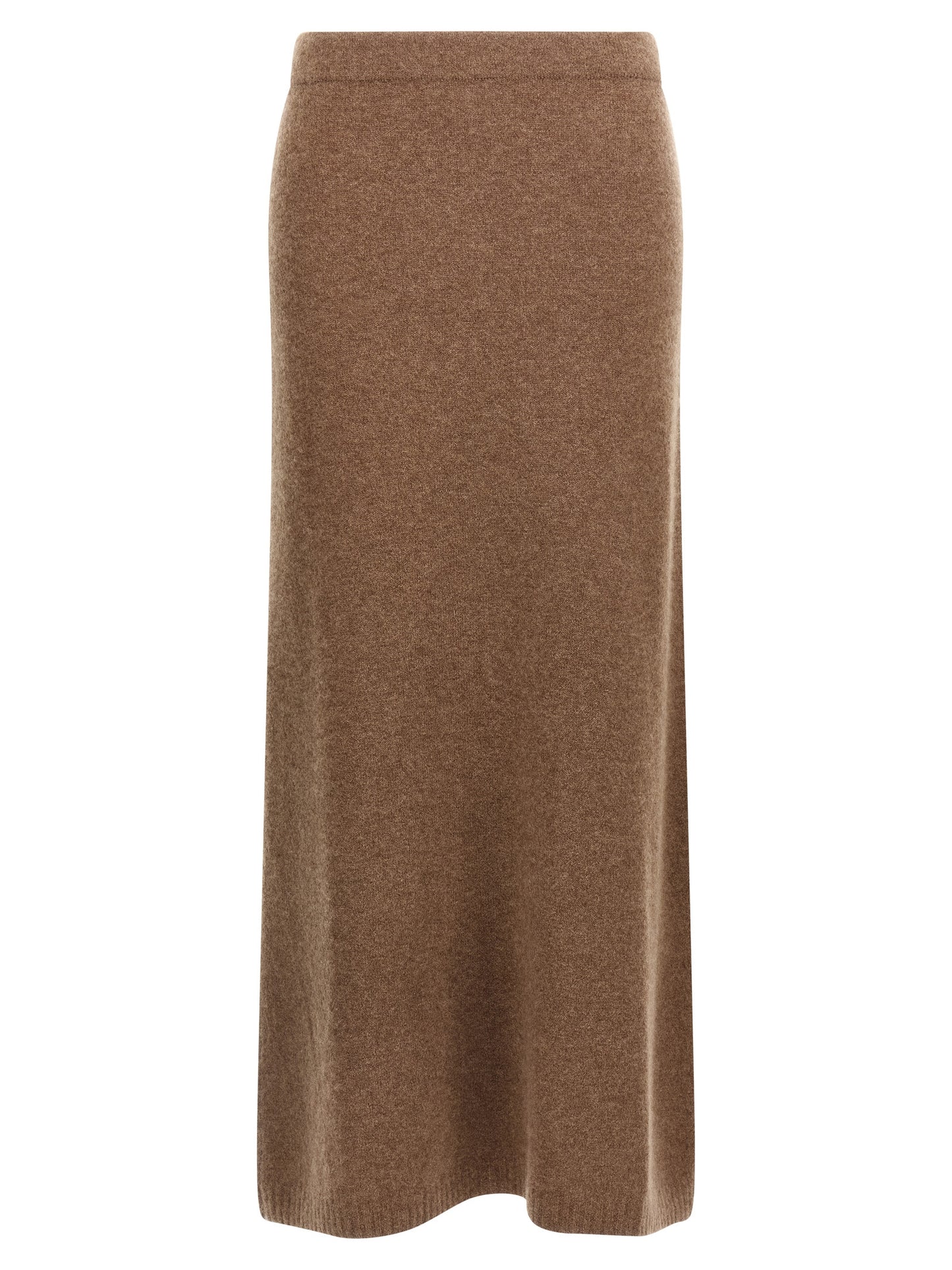 Gray Cashmere Midi Skirt