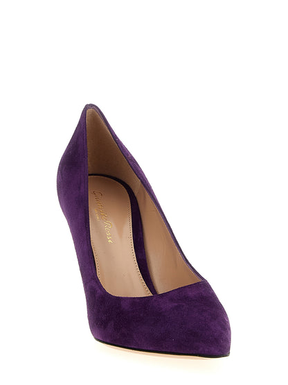 Purple Suede Leather High Heel Pumps