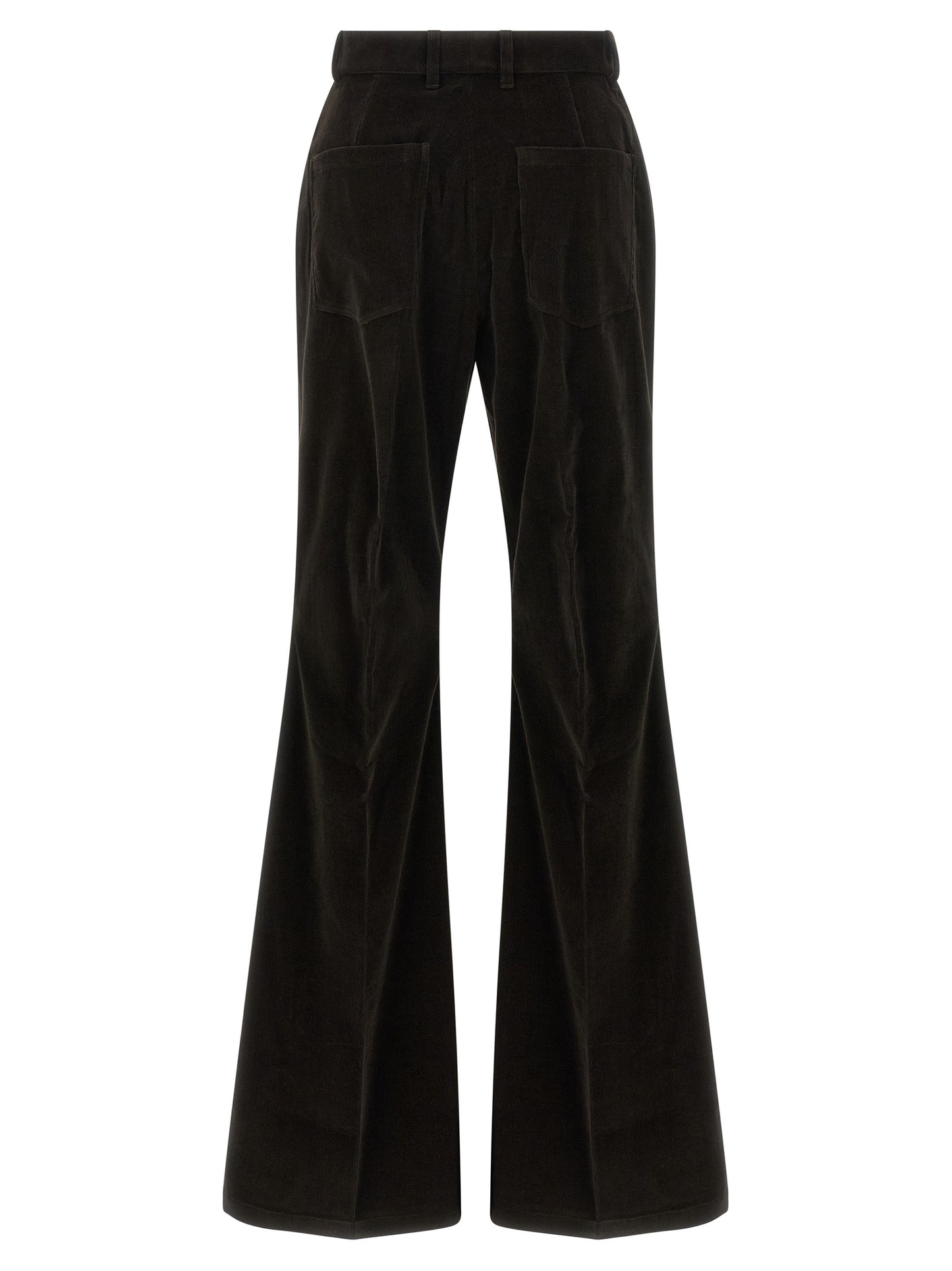 Brown Cotton Flared Pants