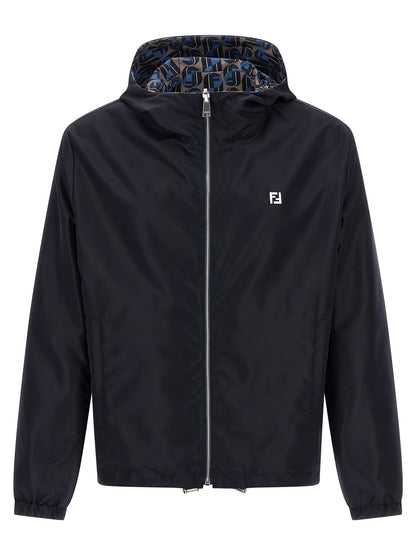 Blue Polyester Shell Jacket